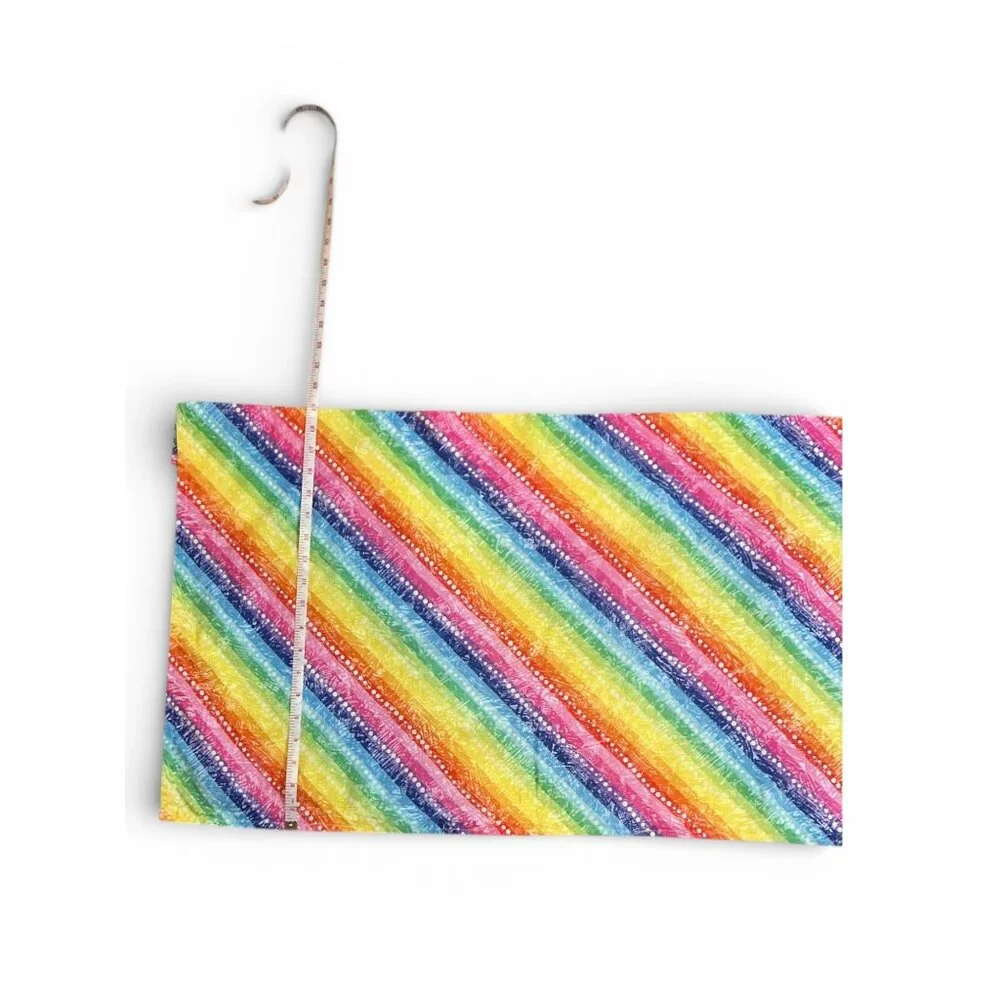 Handmade Rainbow Stripe Valance Curtains Set Of 3 39